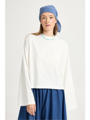 Minaaise Geniş Kol Oversize Basic T-Shirt