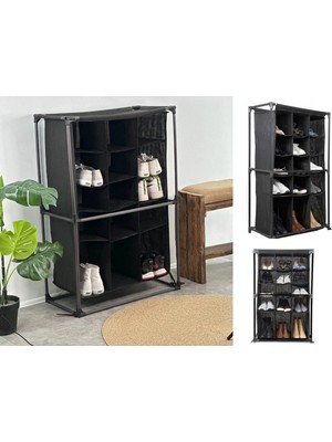 KSB Store Ayakkabı Rafı - 15 Bölmeli Kumaş Ayakkabı Dolabı