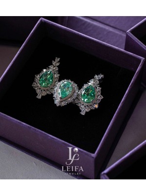Leifa Jewelry Leıfa Morganit Taşlı Takı Seti – 925 Ayar Gümüş, Rodyum Kaplama