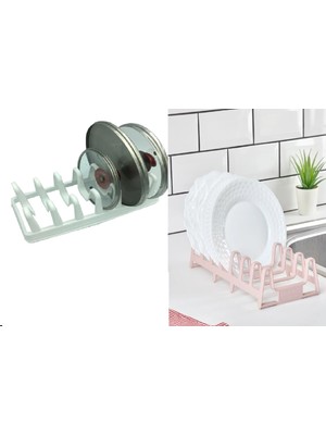 Mabelme Store 2li Set Tencere Kapağı Organizeri ve Pratik Tabaklık