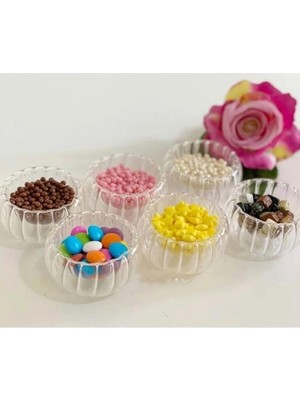 Zemira 6'lı Çift Cidarlı Cam Sosluk Reçellik Drajelik Lokumluk Mini Kase 6.1 x 4 cm