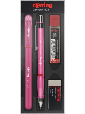 Rotring Okul Seti Visuclick+Jel 0.7 MM Pembe