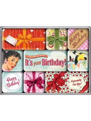 Zemira Nostalgic Say It Happy Birthday Magnet Set