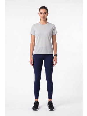 Posh Cabal Kadın Logosuz-Baskısız Gri Training T-Shirt