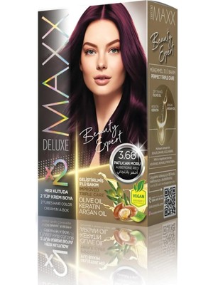 Zemira Maxx Deluxe Beauty Expert Hair Color (Kerati̇n)'li̇ 1 Kutu (2 x 50 Ml) (Patlıcan Moru 3.66)