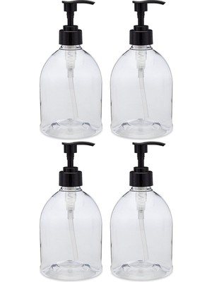 Zemira Earth's Essentials (Patentli Vidalı Hunili 4'lü Paket) Çok Yönlü 473 ml Pet Plastik Doldurulabilir