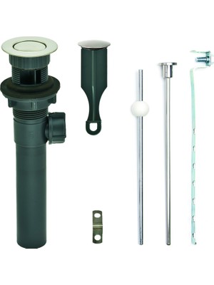 Zemira Pf Waterworks PF0735-BN-GR, Gri Abs Gövde Banyo Lavabosu/tuvalet Açılır Tahliyesi, Bilyeli Kaldırma