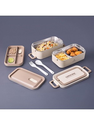 Zemira Aryıldız Bento Lunch Box Beige 2000 ml