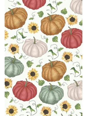 Zemira Autumn Pattern Leaves Pumpkin Sunflower Theme