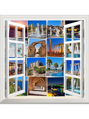 Zemira Pencere Poster Duvar Kağıdı Türkiye Foto Yapışkanlı Sticker
