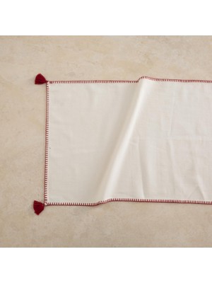 Zemira Oradea Püsküllü Runner Bordo 45X145 cm