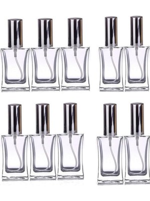 Zemira Paradise 10 Adet 50 ml Cam Yeniden Doldurulabilir Sprey Kolonya Boş Parfüm Şişe Renk Kapaklı, Tek E