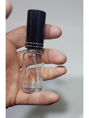 Zemira 5 Adet Boş Metal Siyah Kapaklı Kolonya Şişesi Doldurulabilir Cep Cam Parfüm Şişesi 20 ml 8697431718
