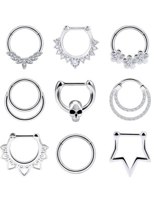 Zemira Vsnnsns 16G Septum Takı Septum Yüzük Piercing Takı Opal Septum Clicker Yüzük At Nalı Halter Pasl