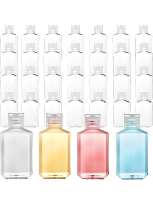 Zemira Frcctre 60'lı Paket 2 Oz Boş Şeffaf Plastik Seyahat Şişeleri, Flip Top Kapaklı Taşınabilir Doldurul
