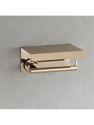 Zemira System Hoop Kapaklı Tuvalet Kağıtlığı Gold Renk 87X104X156 mm