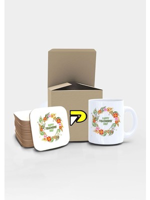 Zemira Postermanya Happy Teachers Day Baskılı Kupa Bardak Seti Mug (Öğretmenler Günü Hediyesi, Öğretmene H