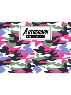 Zemira Autograph Book: Camo Print Cover | Memory Book, Signature Celebrity Memorabilia Album Gift, Size 8.