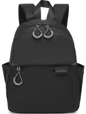 Smart Bags Siyah Günlük Mini Boy Hafif Kadın Sırt Çantası