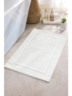 Zemira 2'li Beyaz Ayak Havlusu - 50X70 Cm, 245 GR,%100 Pamuk, Spa Otel Banyo Paspası, Günlük Kullanıma