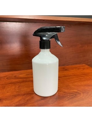 Zemira 500 ml Siyah Spreyli Beyaz Plastik Şişe, 500 cc Spreyli Plastik Şişe x 4 Adet
