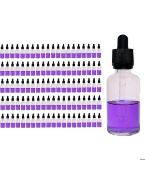 Zemira Cam Damlatma Şişe 50 ml - Damlalıklı Şişe 50CC Kilit Kapaklı - Bastır Aç Kapak - 100 Adetlik Set