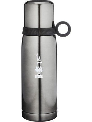 Zemira - Termos - 460ML - Koyu Gri Renk - Paslanmaz Çelik - Çift Katmanlı - 12 Saat Sıcak 24 Saat