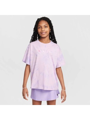 Nike Sportswear Tee Adapt Tween Mor Pamuklu Kız Çocuk Tişört