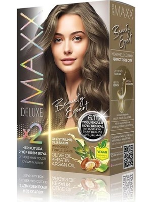Zemira Maxx Deluxe Beauty Expert Hair Color (Kerati̇n)'li̇ 1 Kutu (2 x 50 Ml) (Yoğun Küllü Koyu Kumral 6.11)