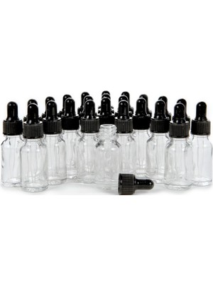 Zemira Vivaplex, 24, Şeffaf, 10 ml (1/3 Oz) Cam Şişe, Cam Gözlü Damlalıklı