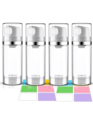 Zemira Cosywell Havasız Pompa Kavanozları 3.4OZ/100ML 4'lü Paket Pompa Şişe Dağıtıcı Boş Nemlendirici Hava