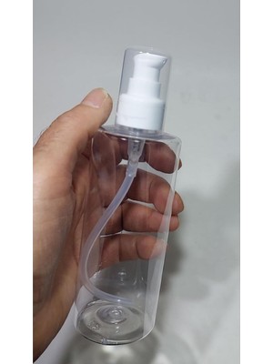 Zemira Mikasso 250 ml Şeffaf Losyon Sprey Şişe 250 cc Sızdırmaz Beyaz Pompa Kapaklı Pet Plastik Şişe