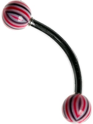 Zemira Rouge Moulin Curved Barbel 316 L Bioplast Piercing TDGR00862