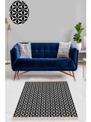 Zemira On The Clouds Geometrik Desenli Dijital Baskı Yıkanabilir Kaymaz Taban Kilim Desen Salon Hal