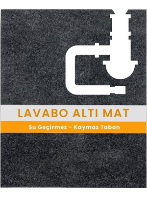 Zemira Beyli̇ni̇ Lavabo Altı Matı Sıvı Geçirmez Kaymaz Taban Evye Dolap Paspası 60X76 cm