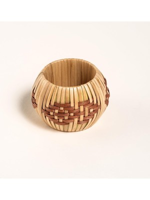 Zemira Lotus Turuncu Bambu Peçete Halkası 6 cm