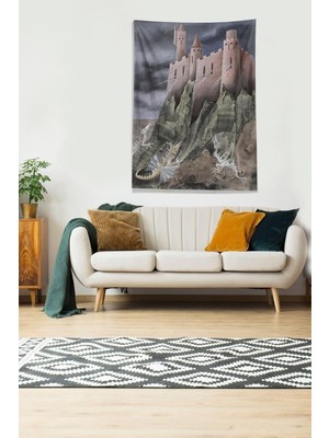 Zemira Pelangi Çok Renkli Hisarı Tutmaz Kadife Kumaş Duvar Örtüsü Duvar Halısı Tapestry Dwll4