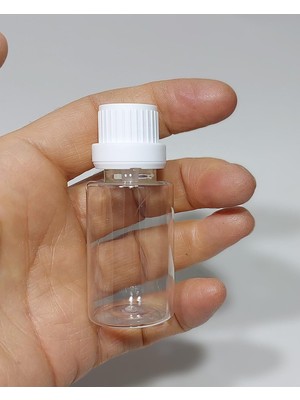 Zemira 10 Adet Boş Şişe Beyaz Kilitli Kapaklı Kolonya Şişesi Doldurulabilir Cep Plastik Parfüm Şişesi 30 M