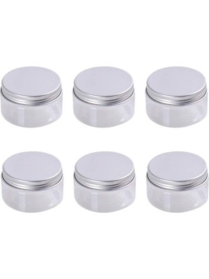 Zemira Upstore 6pk (100ML/3.4 Oz) Temizle Boş Güzellik Bakımı Cilt Kremi Kavanoz Pot Alüminyum Vidalı Kapa