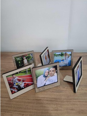Zemira Miracix 6 Adet Ahşap Polaroid Mini Fotoğraf Çerçevesi - 9X9CM Çok Renkli 8 x 8