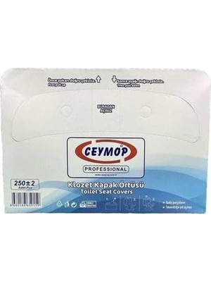 Zemira Ceymop Professional Klozet Kapak Örtüsü, Tek Kullanımlık, 250 Adet