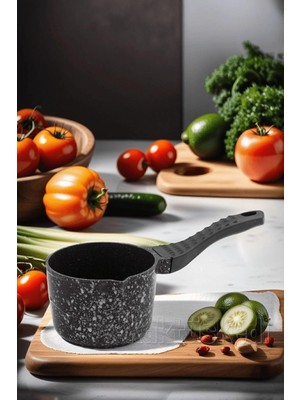 Zemira Granit Döküm Kaçerola | Sütlük | Sosluk 14 cm Siyah