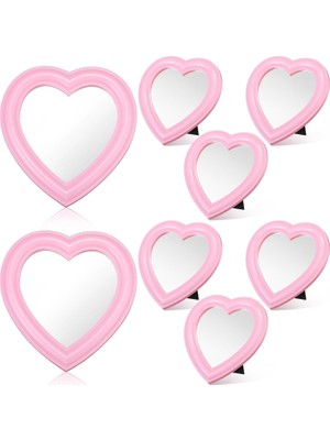 Zemira Glikceil 8 Adet Spa Parti Malzemeleri 8 Şekilli Ayna Pembe Ayna Spa Parti Aynası Pijama Partis