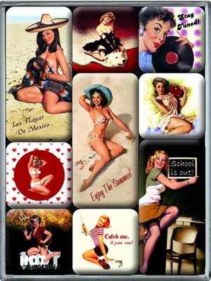 Zemira Nostalgic Pin-Up Beach Magnet Set