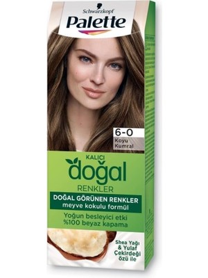 Zemira Palette Kalıcı Doğal Renkler 6-0 Koyu Kumral Shea Yağı & Yulaf Çekirdeği Özlü Saç Boyası
