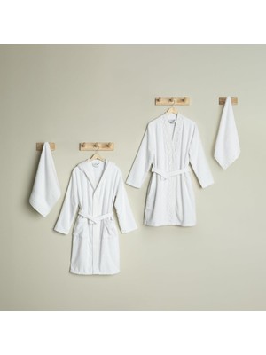 Zemira Linens Elvia Pamuk S/m- L/xl 4'lü Bornoz Seti Beyaz