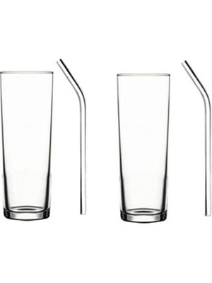 Zemira Cam Pipetli Votka Limonata Bardağı 2 Adet