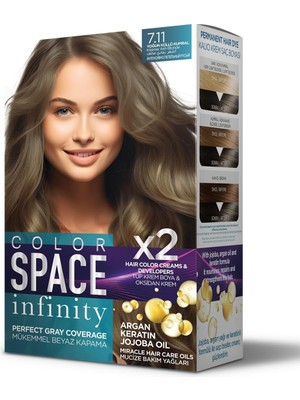 Zemira Color Space Infınıty Set Saç Boyası 7.11 Yoğun Küllü Kumral