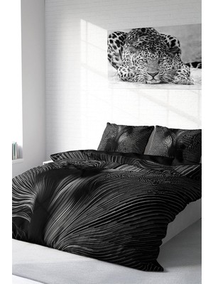 Zemira Monohome Çift Kişilik Nevresim Takımı Özel Dokuma Pamuk Saten 3D Digital Gray Motion, MONOHOME18955