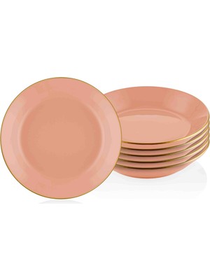 Zemira The Mia Yemek Tabağı 6 Lı Set Somon Pembe - 20CM